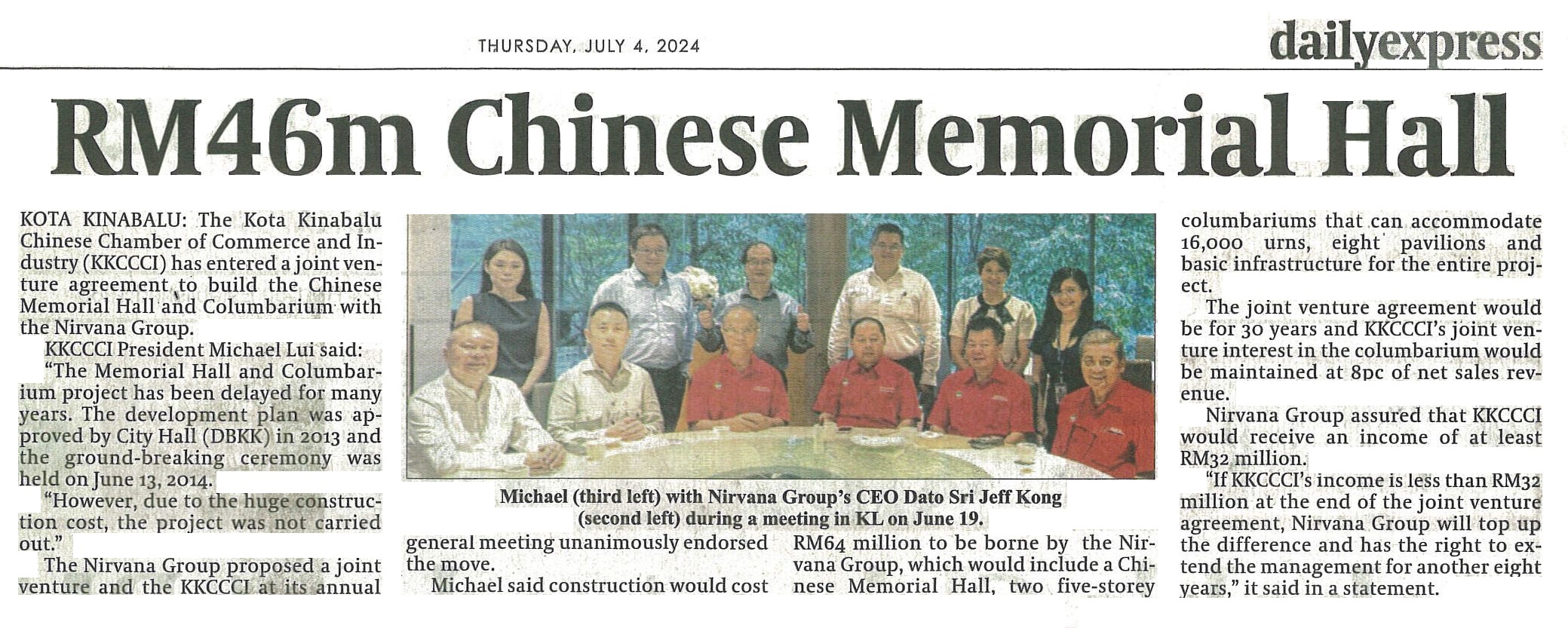 4th July 2024-JV to construct RM64mil Chinese Memorial Hall and Columbarium project